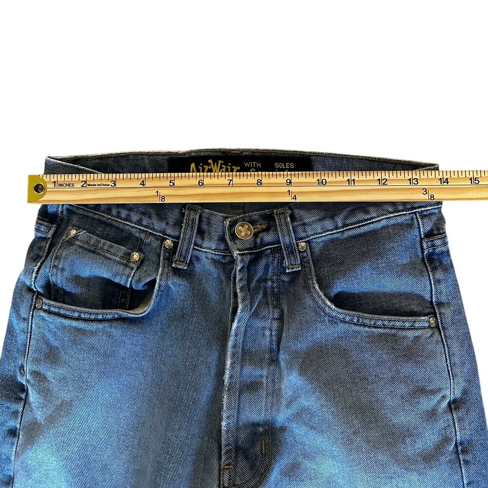 Dr Martens Rare VTG Y2K Flare Jeans W29 L32 Retro Fit Distressed Panel Denim USA - Picture 7 of 12